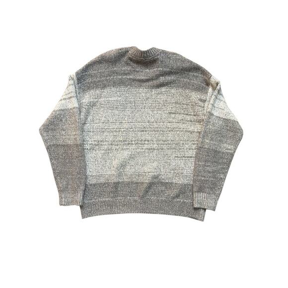 Abercrombie & Fitch Men's Oatmeal & Gray Oversized Fuzzy Soft Sweater Size Large - Picture 7 of 8